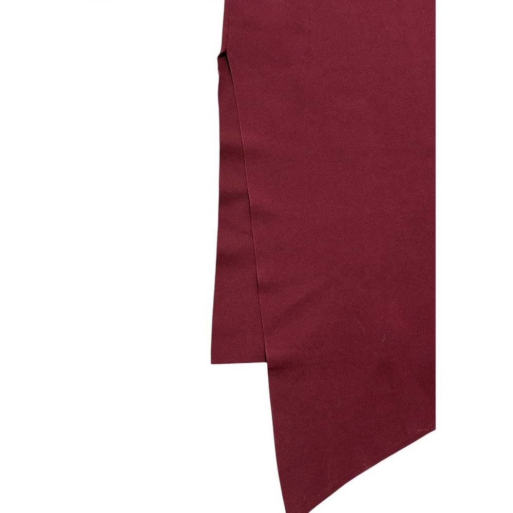 ZARA Burgundy Asymmetrical Midi Dress S Long Sleeve Bodycon Chic - Picture 6 of 9